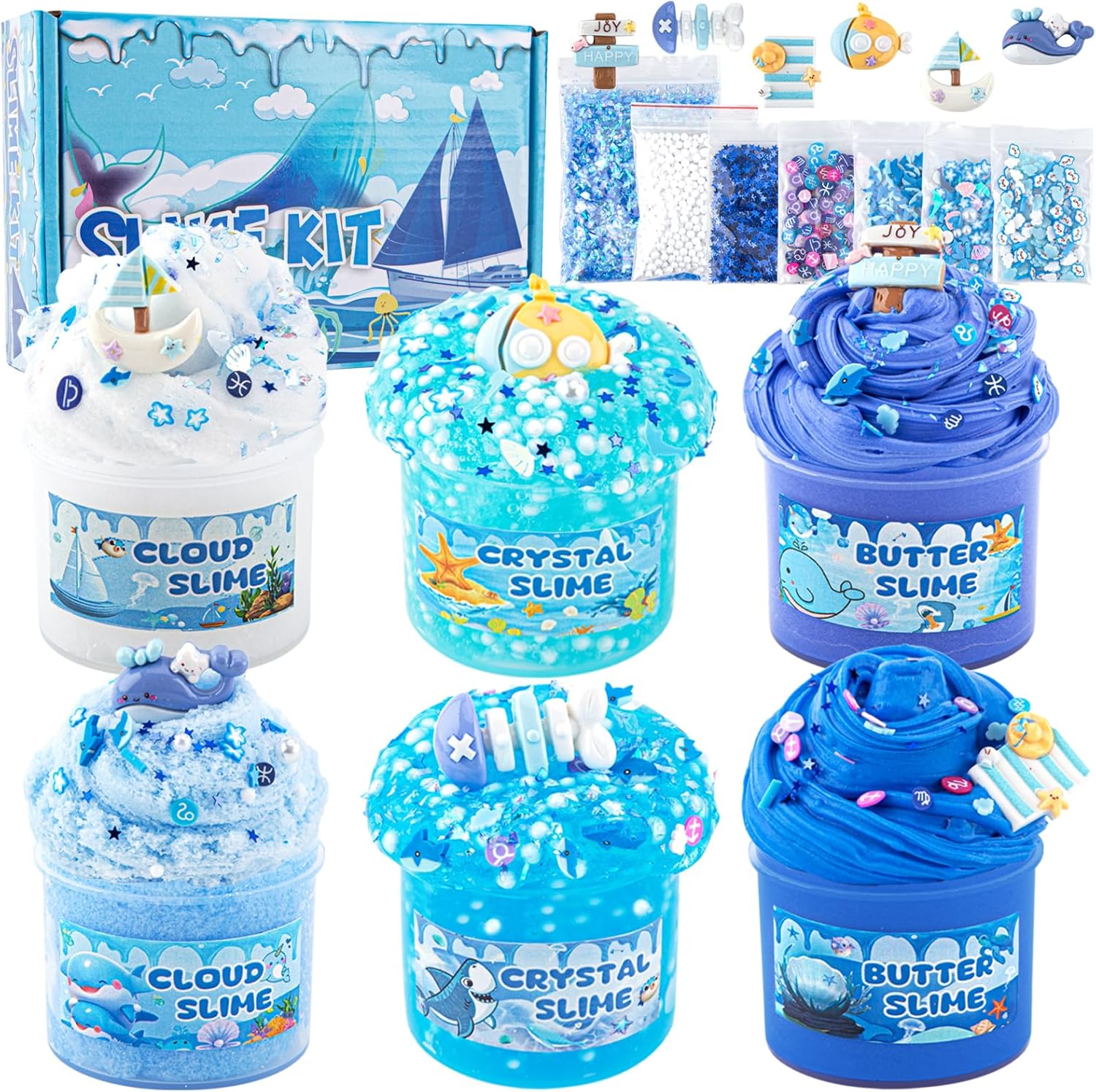 Cloud Slime kit for Girls Ages 8-12, Toys for Girls and Boys, for Kids Slime Set Party kit Goodie Bag Stuffers, 4 5 6 7 8 9 10 Year Old Girl Birthday Gift Cute Stuff Quick Pick Grocers